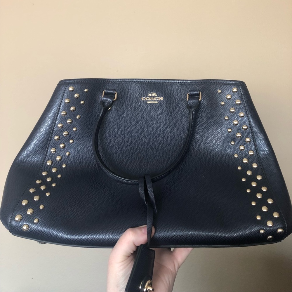 Navy coach purse